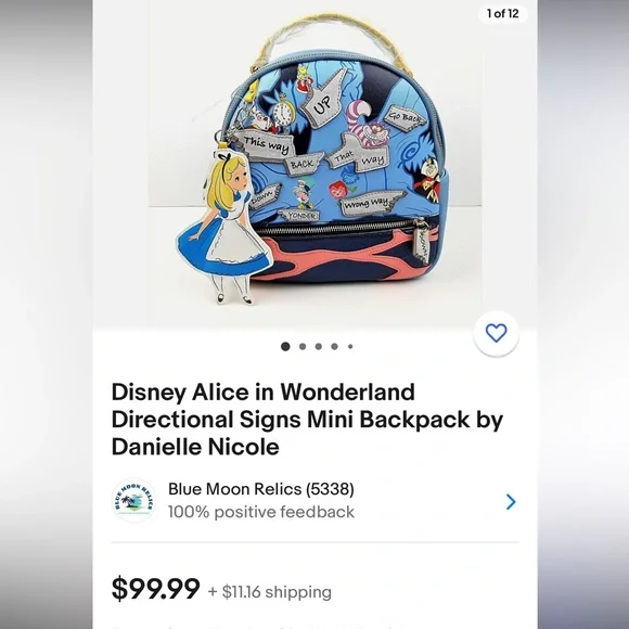 Alice in Wonderland Mini Backpack - Picture 9 of 9